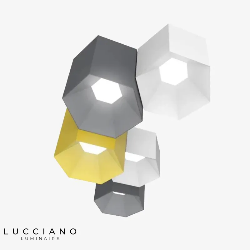 Geometric hexagonal ceiling light