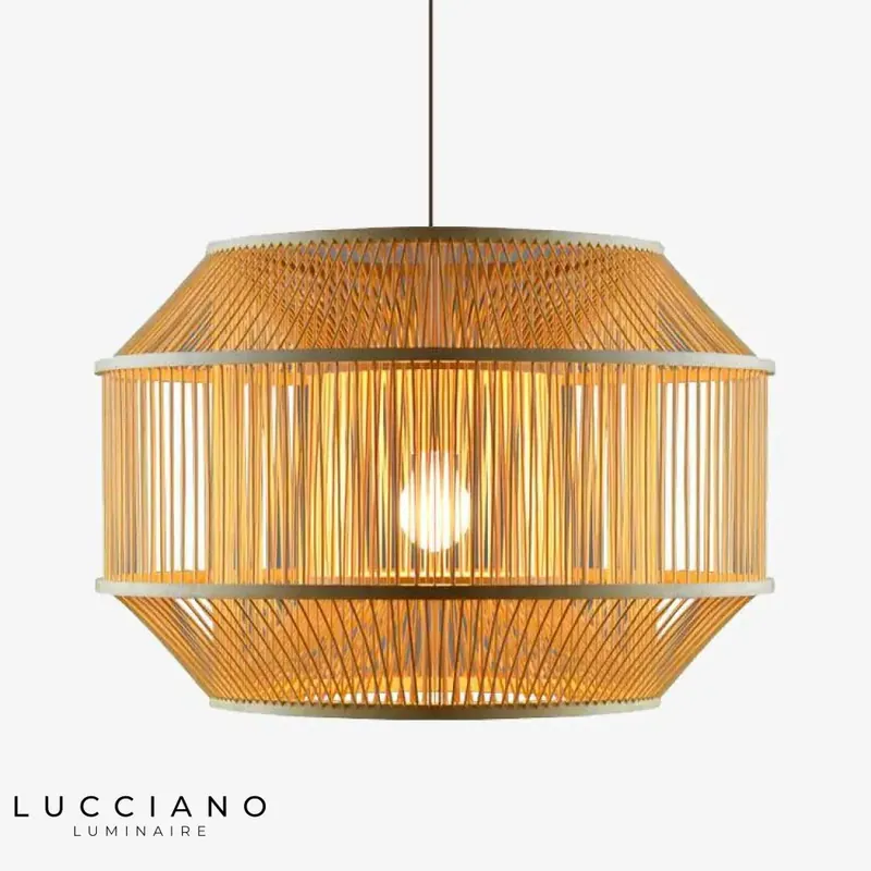 Zen bamboo cage pendant light