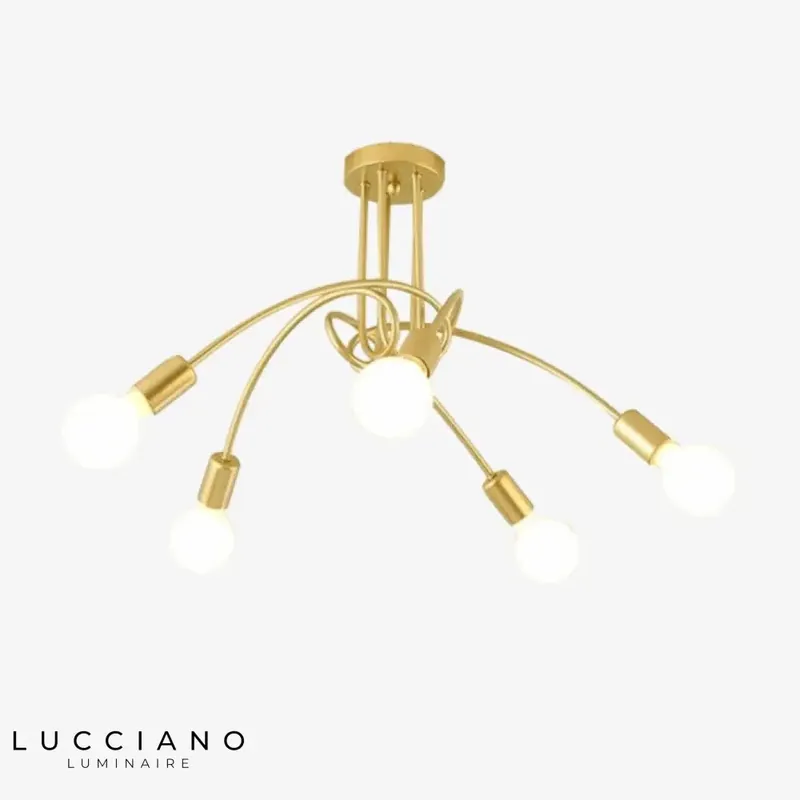 Novelty Gold Crossed Branches Ceiling Light