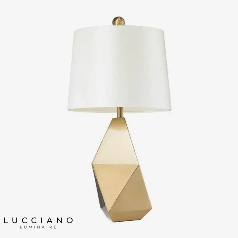 Geometric Gold Bedside Lamp