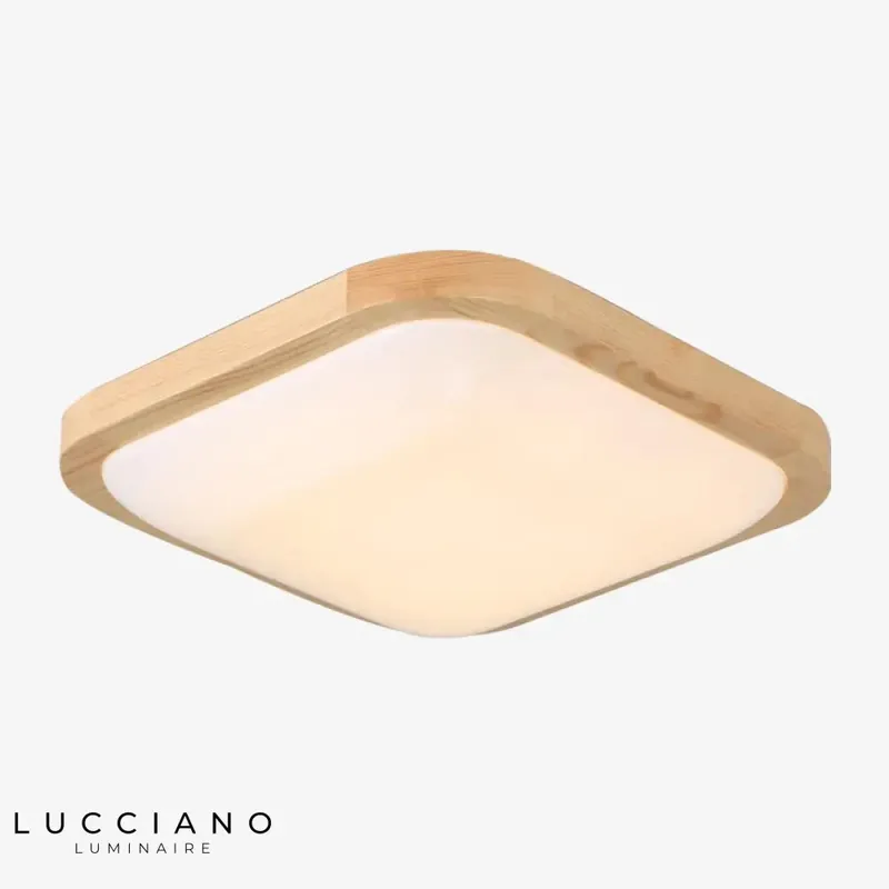 Square Tatami Wood LED Ceiling Light