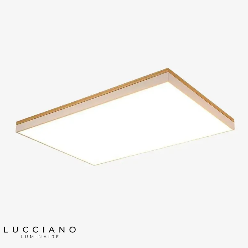 Rectangular Wood and Metal LED Ceiling Light