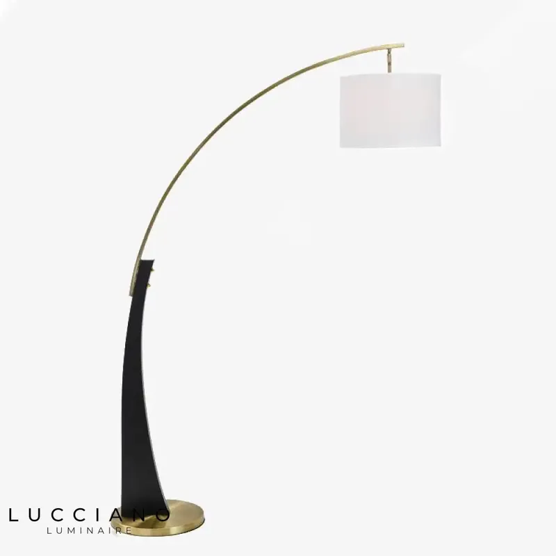 Gold Rounded LED Floor Lamp Foyer