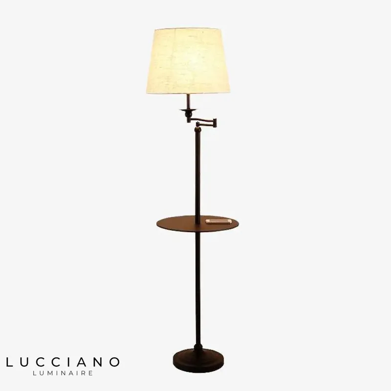 Table and Fabric Floor Lamp