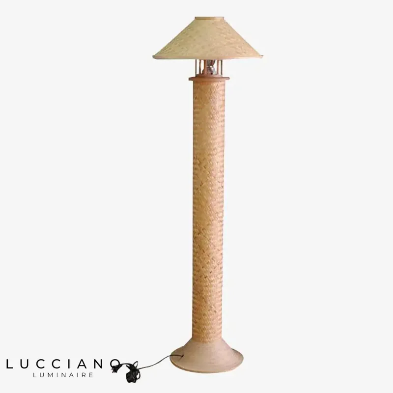 Braided Bamboo Retro Floor Lamp