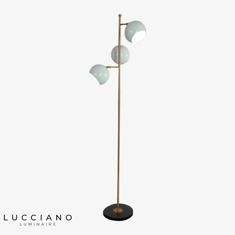 Adjustable gold LED designer floor lamp