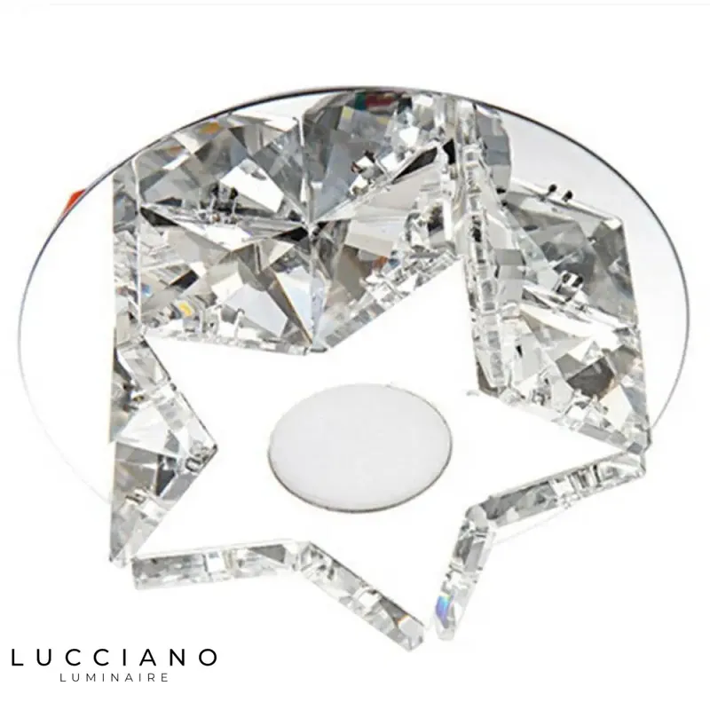 Crystal Star LED Chrome Ceiling Light