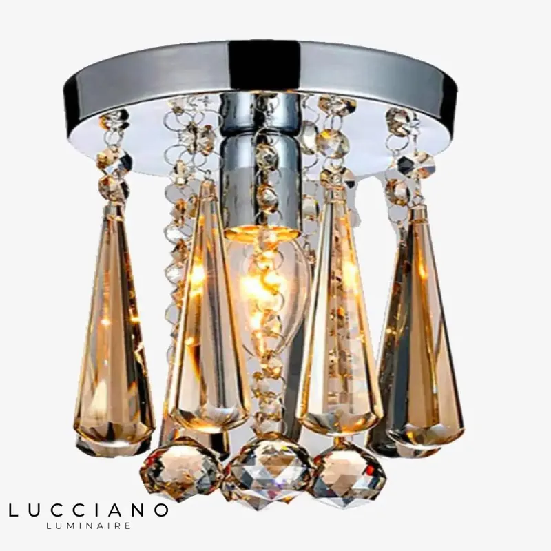 Chrome crystal LED ceiling light
