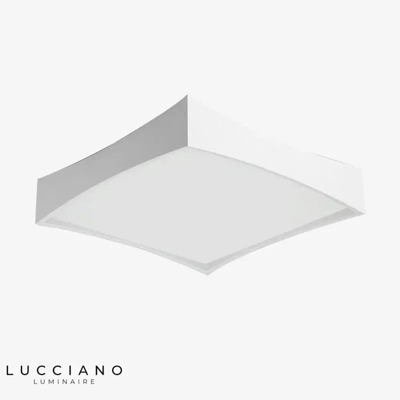 Square White LED Ceiling Light with Rounded Edges