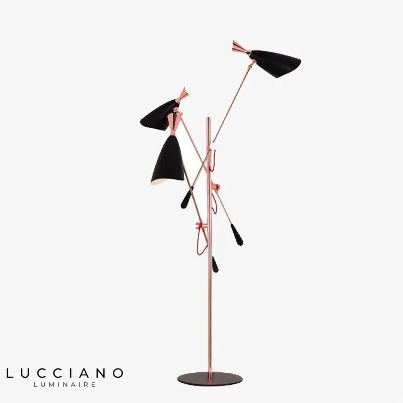 Modern Rose Gold Articulated LED Floor Lamp