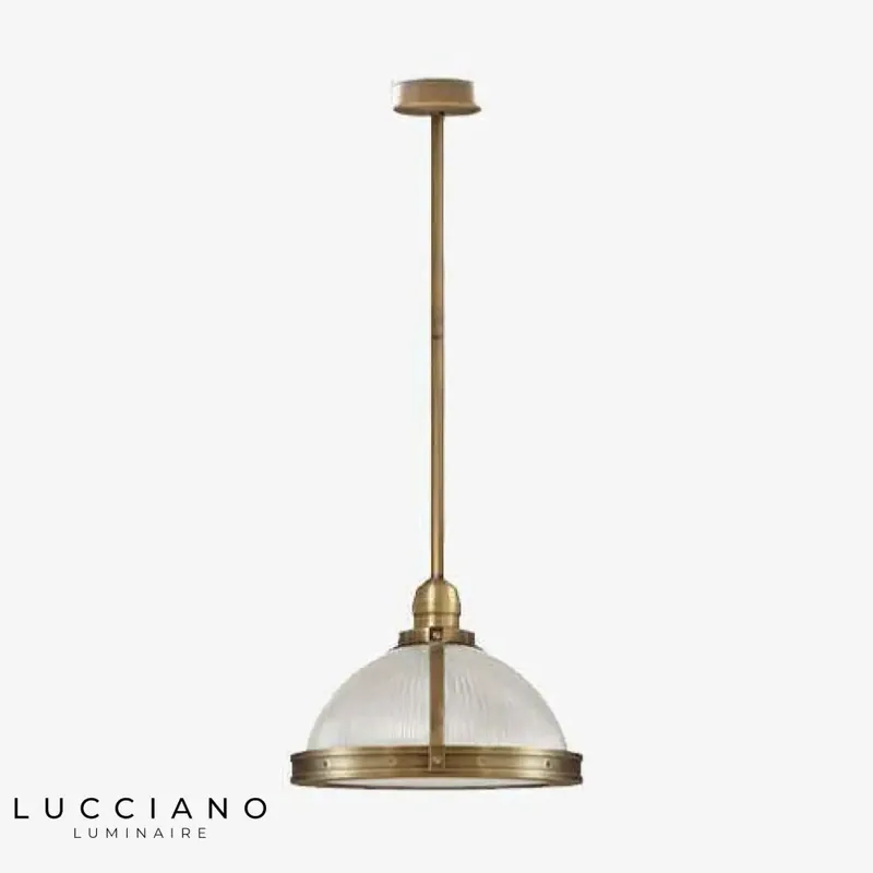 Vintage LED lamp golden metal glass