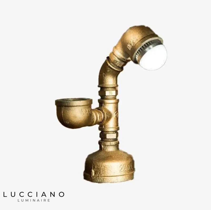 Vintage Pipe Lamp for Bedside or Desk