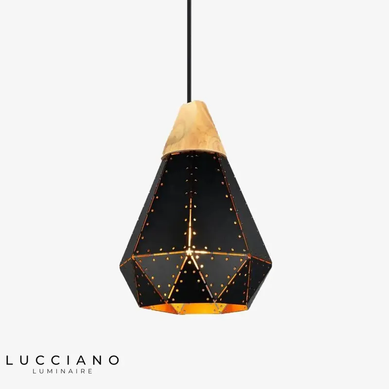 Vintage wooden LED chandelier