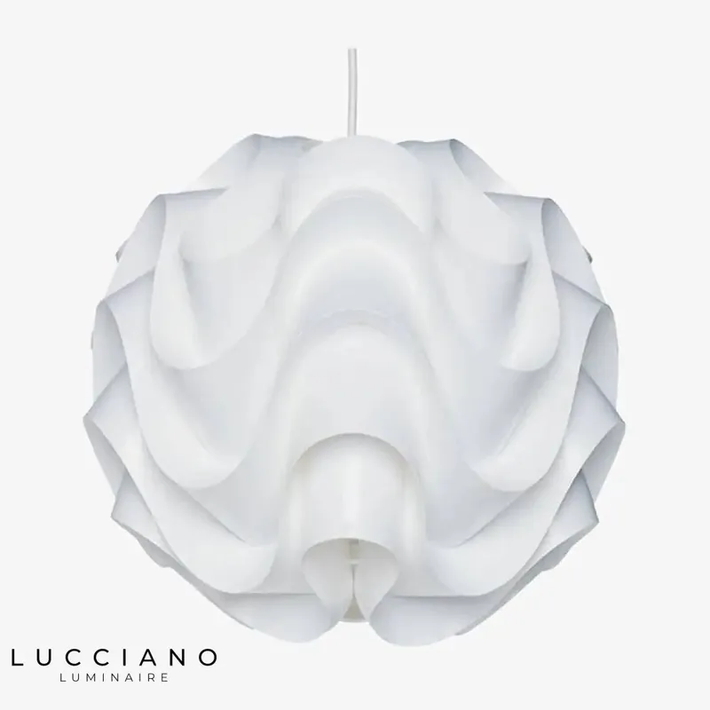 White wavy designer pendant light