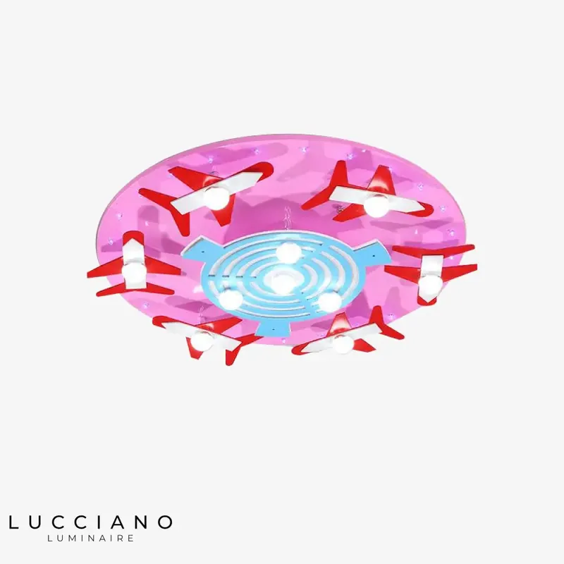 Round Children's Airplane Ceiling Light