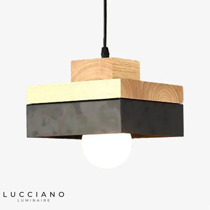 Scandinavian Wood Metal Pendant Light