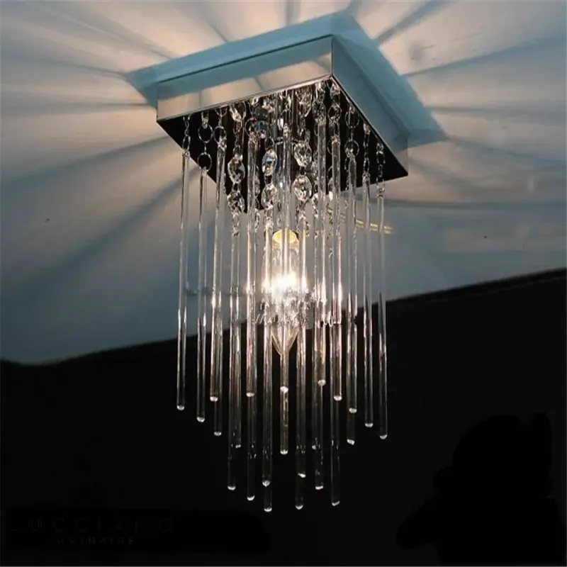 Chromed crystal LED chandelier