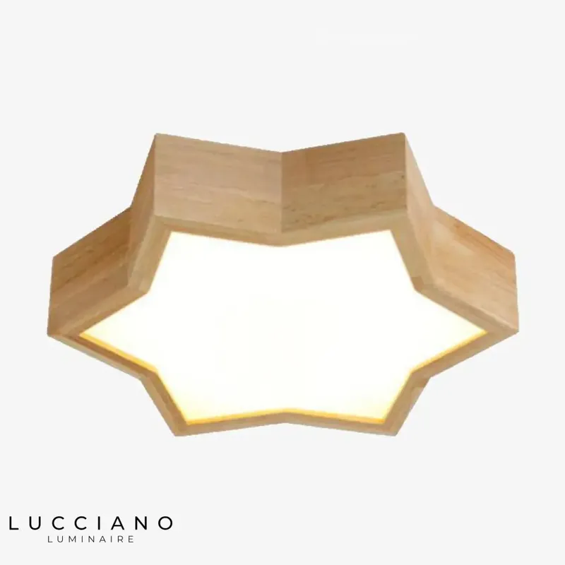 Wooden Star Ceiling Light