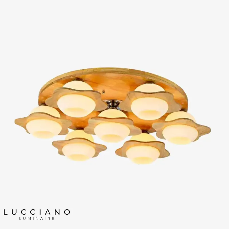 Wooden Flower Ceiling Light