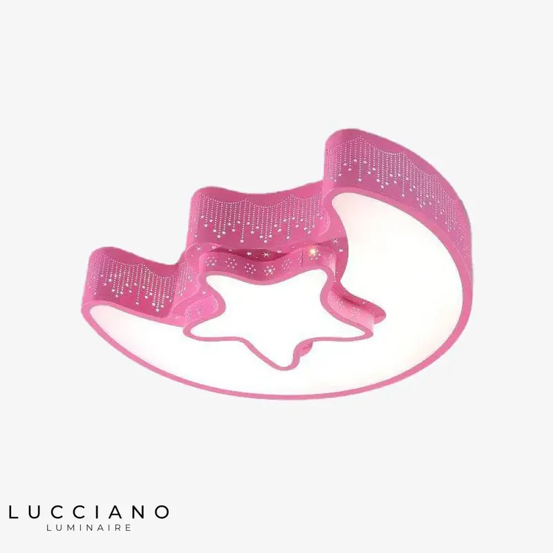 Moon chandelier and pink star for child