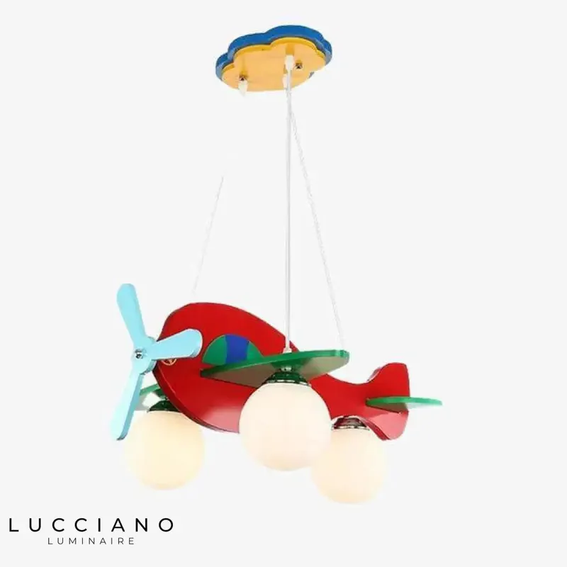 Children's Wooden Airplane LED Ceiling Light