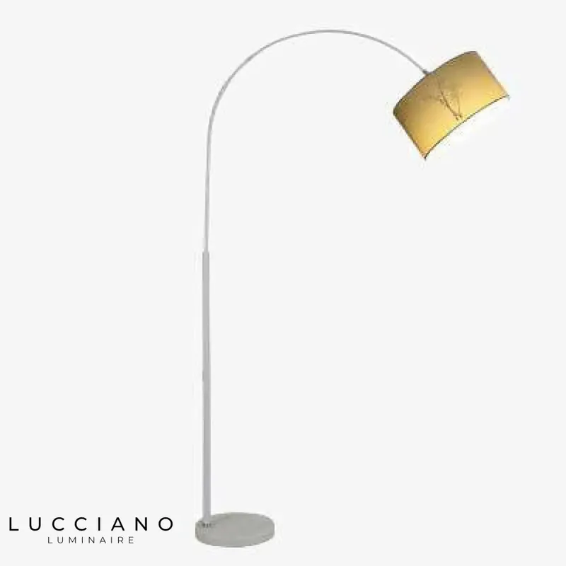 Suspended fabric designer floor lamp