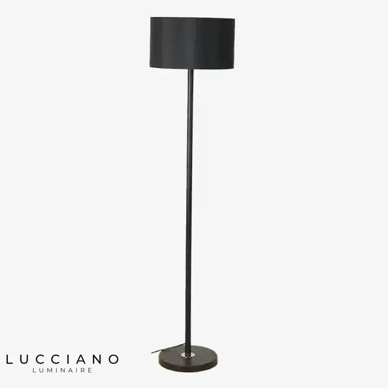 Black floor lamp with lampshade