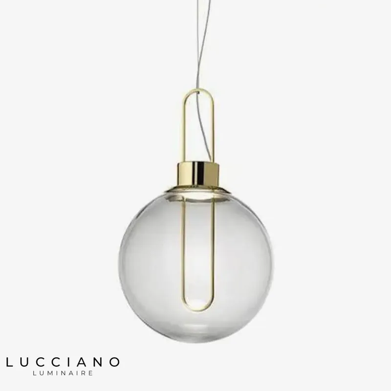 Chrome base globe glass pendant