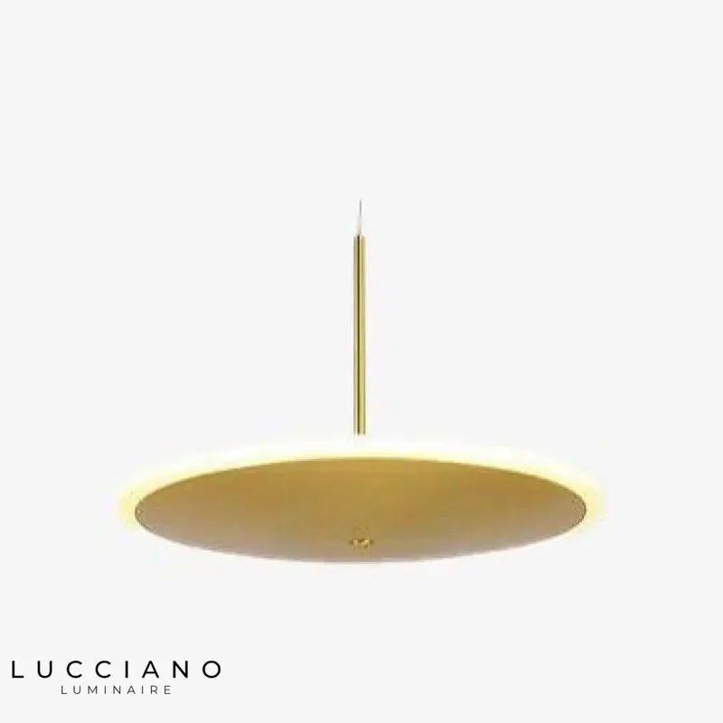 Designer LED gold disc suspension lamp