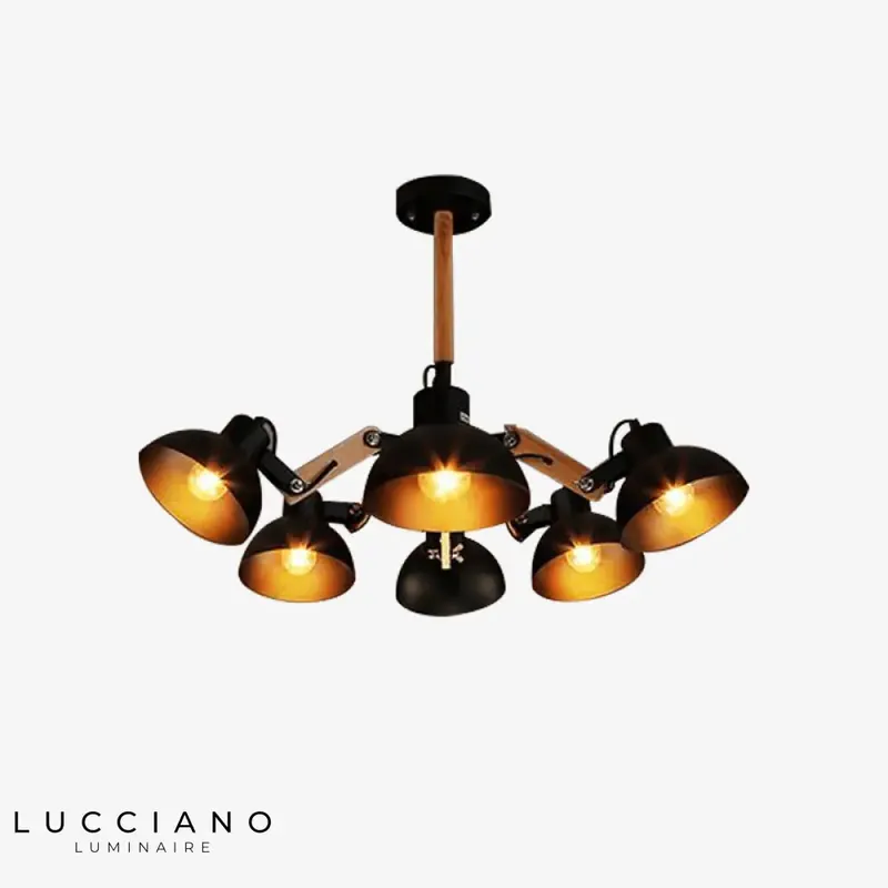 Rustic Antique Wood Metal Chandelier