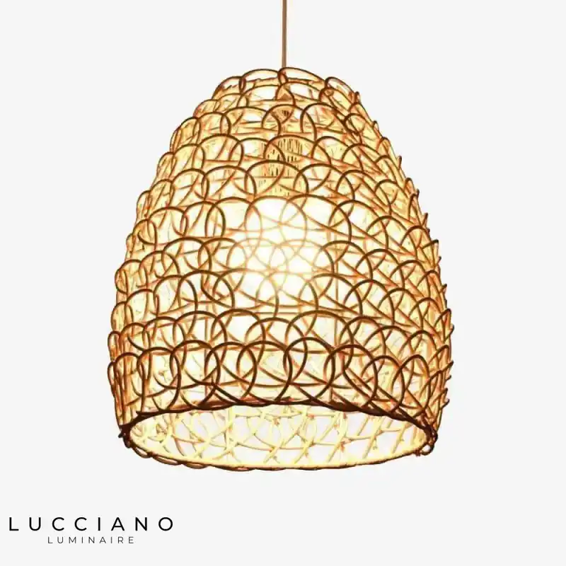 Bamboo design café pendant light