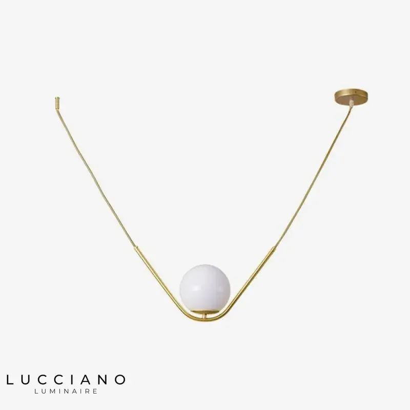 Arto Glass Ball and Gold Arm Pendant Light