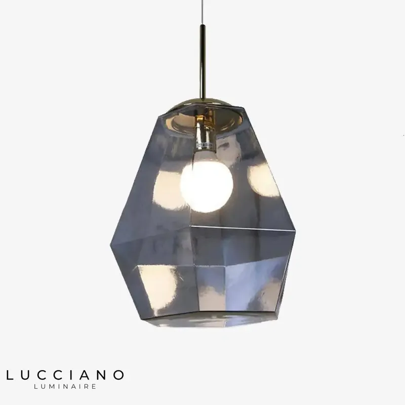 Coloured Glass Diamond LED Pendant