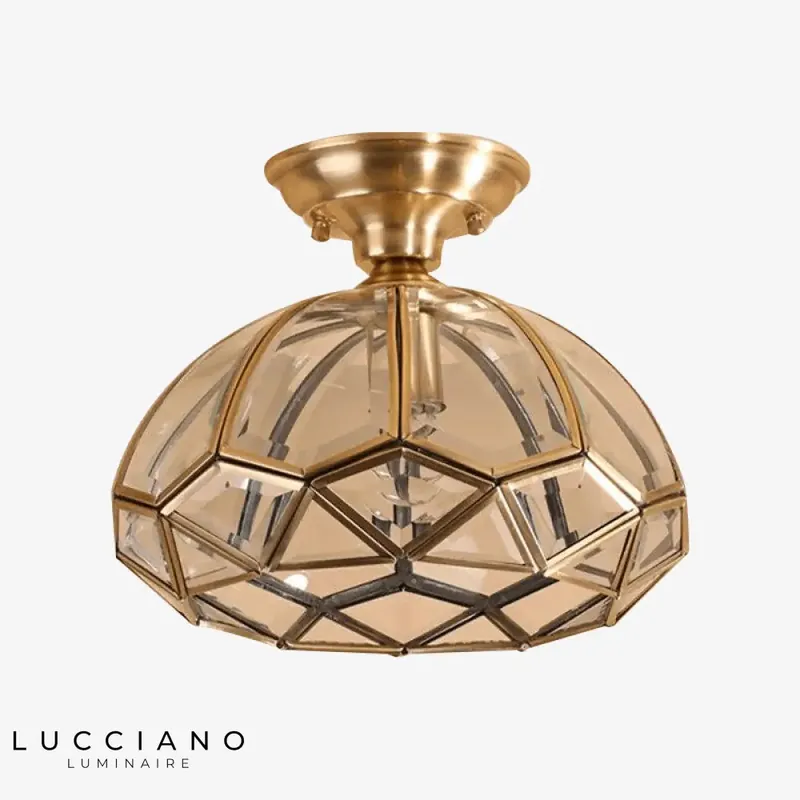 Rustic Gold Glass LED Ceiling Light