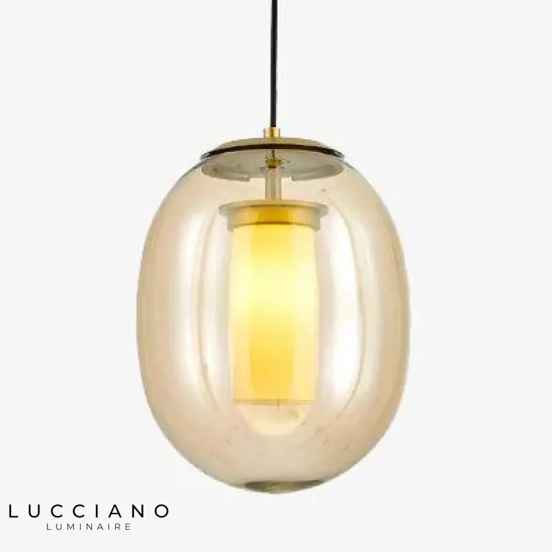 Smoked glass bubble LED pendant light