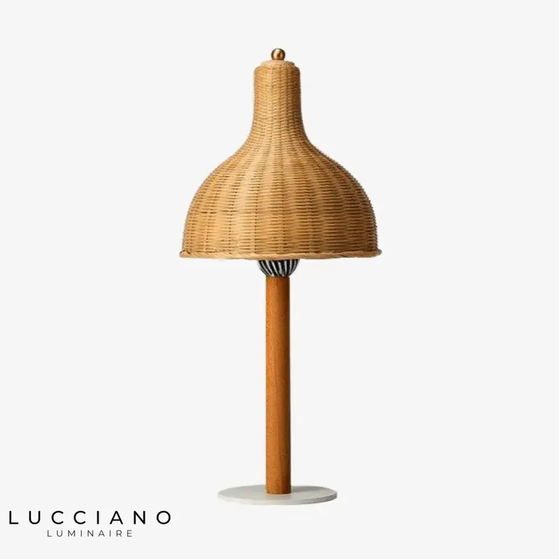 Rattan LED lamp with lampshade