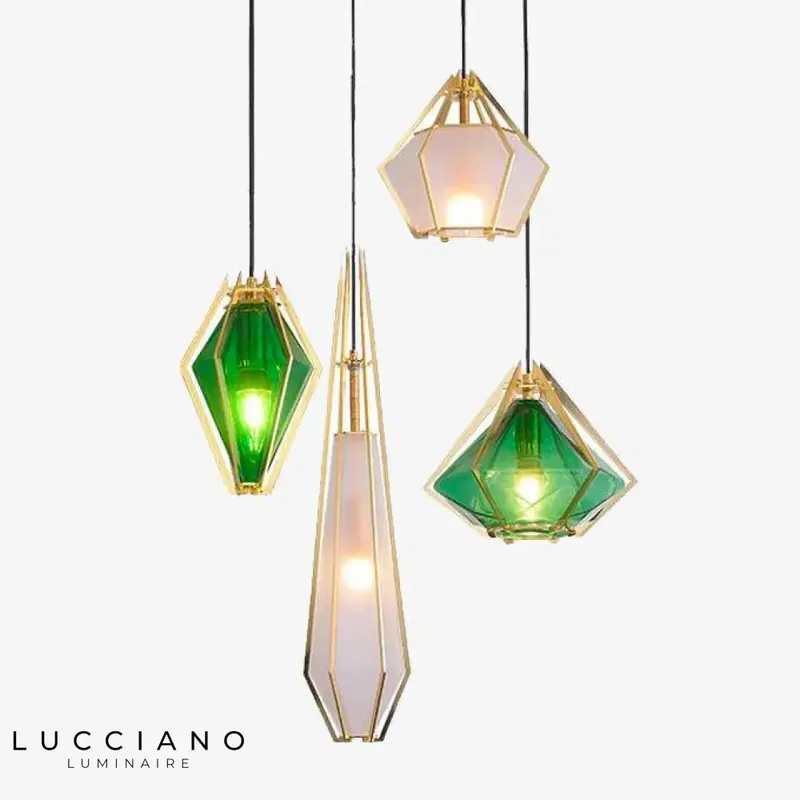 Gold and Glass Cage LED Pendant Light