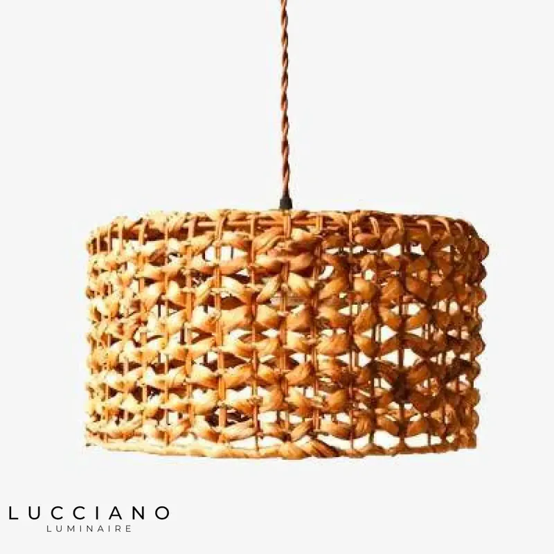 Bamboo Raphia Log Pendant Light