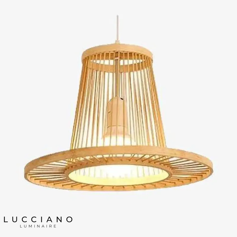 Geometric B Bamboo Hanging Cage