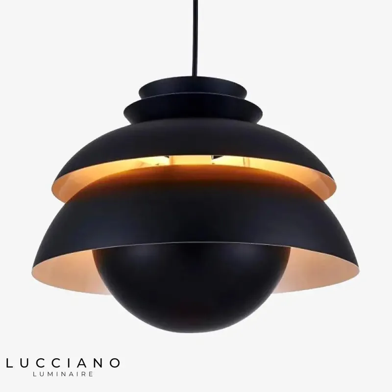 Vintage black aluminum LED pendant light