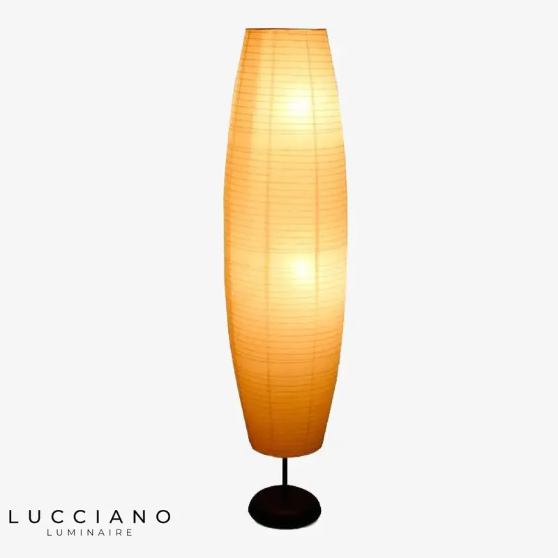 Cylinder paper LED oval floor lamp