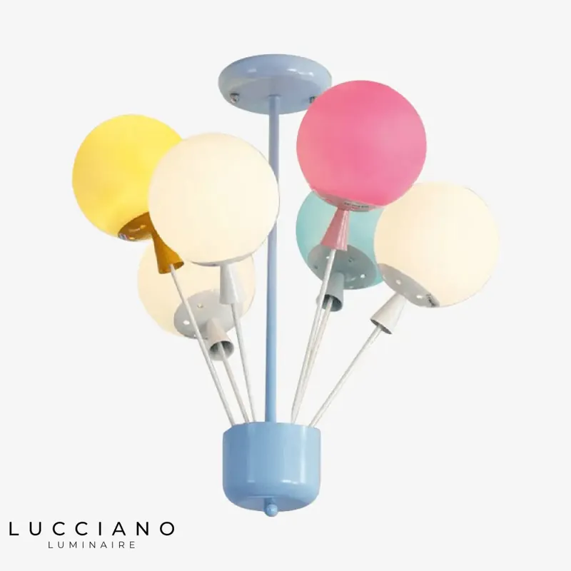 Colorful Glass Hot Air Balloon Kids' Ceiling Light