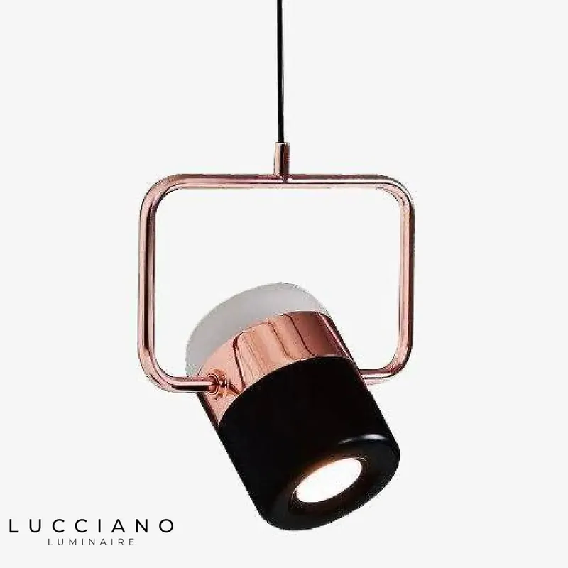 Square Gold Aluminum LED Pendant Light