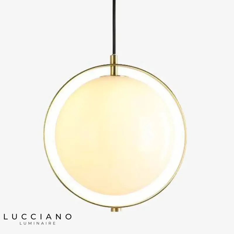 Golden ball glass LED pendant light