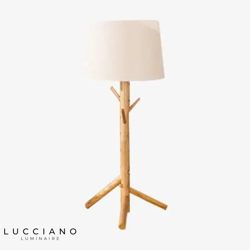 Wooden and fabric bedside lamp