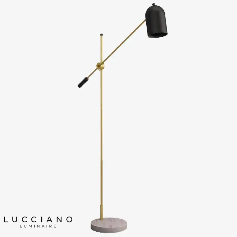 Adjustable golden marbled LED floor lamp
