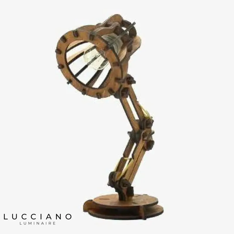 Rustic Wooden Desk Lamp