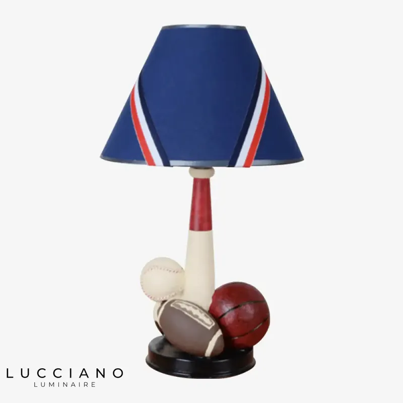 Children's lamp with sports ball lampshade