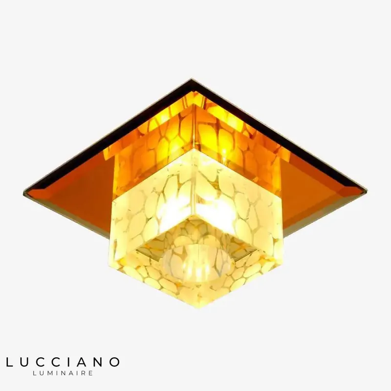 Chrome Cubic Crystal LED Ceiling Light