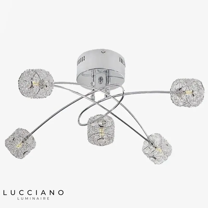 Chromed crystal aluminum ceiling light